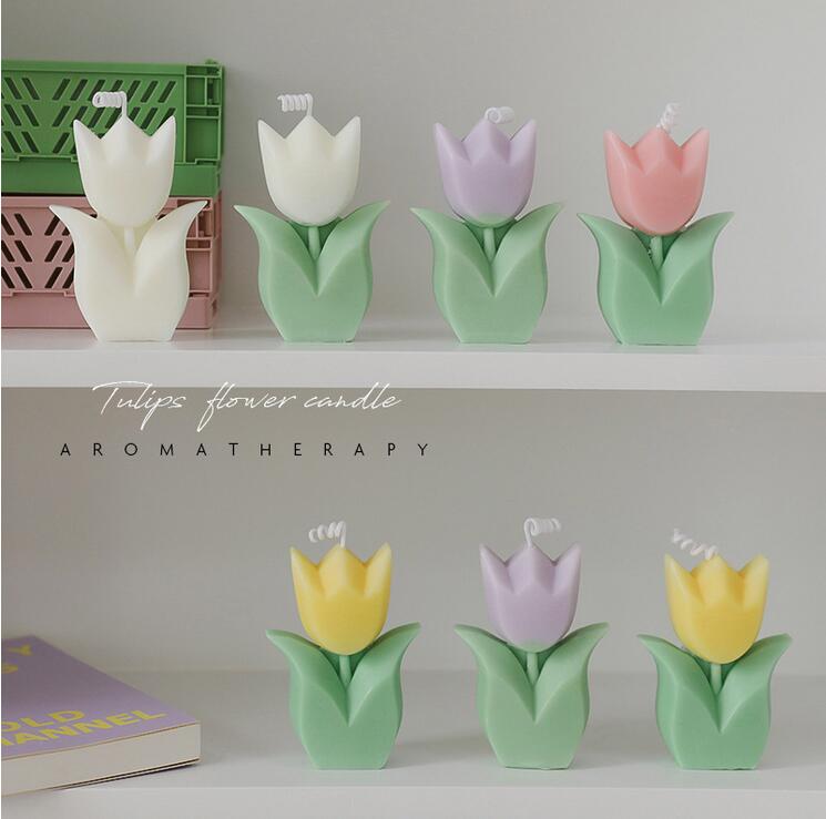 【miscellaneous goods】INS風 チューリップキャンドル 韓国雑貨