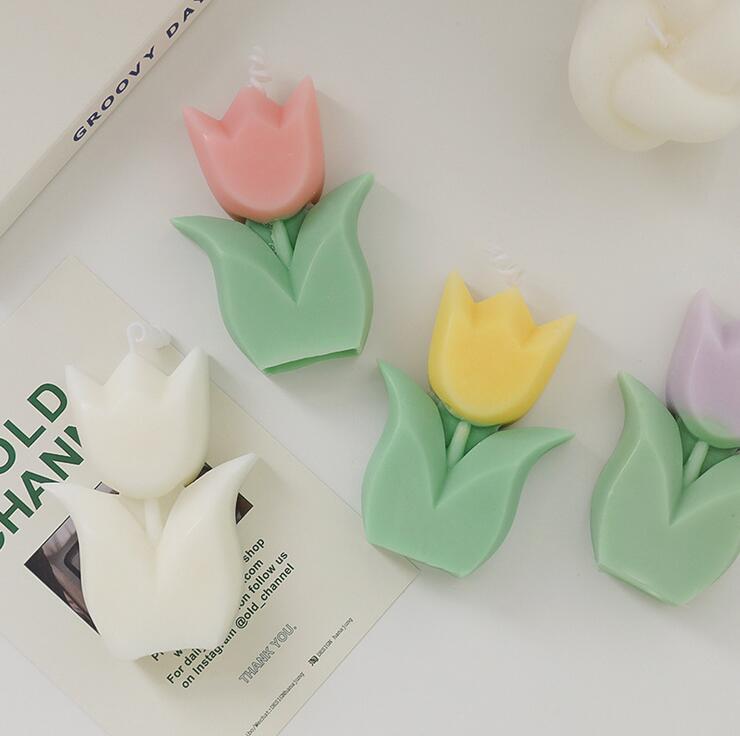 【miscellaneous goods】INS風 チューリップキャンドル 韓国雑貨