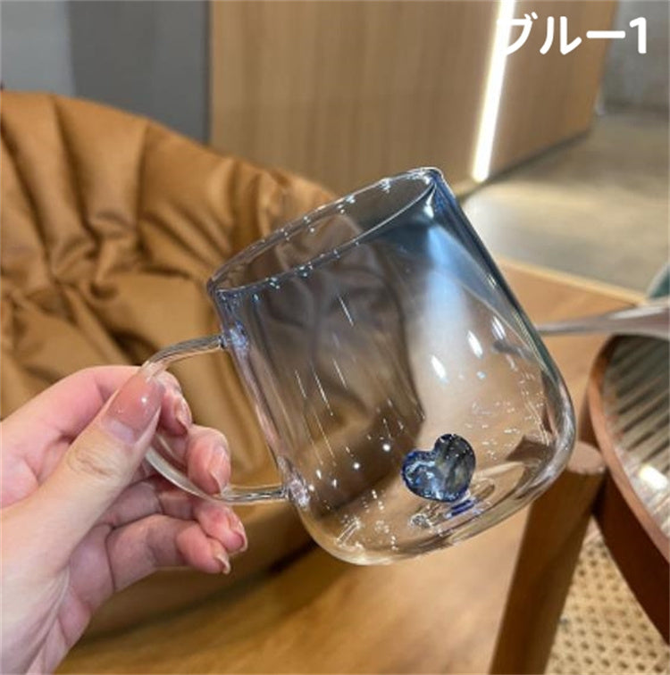 【miscellaneous goods】ハートin!! 耐熱グラス 耐熱カップ 韓国雑貨