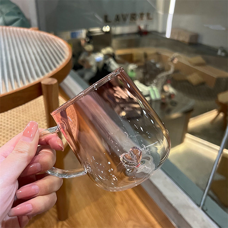 【miscellaneous goods】ハートin!! 耐熱グラス 耐熱カップ 韓国雑貨